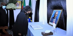 PRESIDENT SAHLE-WORK ZEWDE PAYS HER CONDOLENCES TO THE LATE PRESIDENT JOHN POMBE JOSEPH MAGUFULI